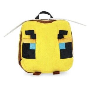 Minecraft Boys Bee Plush Backpack, 12.5" Yellow